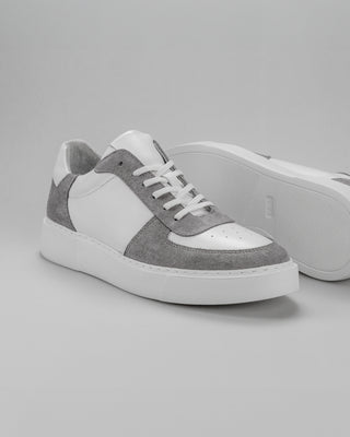 White & Gray Embossed Sneakers
