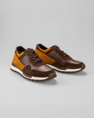 Brown Contrast Retro Running Sneakers