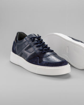 Navy Blue Embossed Sneakers