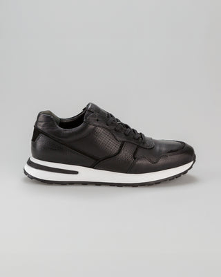 Sporty Black Leather Sneakers