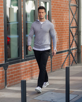 Gray Hoodie Half Zip