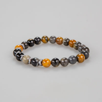 Gray & Orange Beads Bracelet
