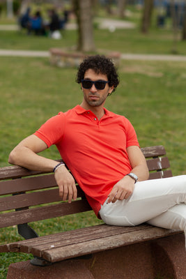 Slim Fit Orange Polo T-Shirt