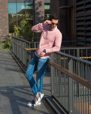 Pink Fine Knit Circle Neck