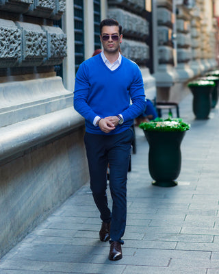 Slim Fit Navy Blue Trouser