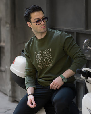Long Sleeve Olive Green Crewneck Sweater