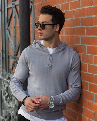 Gray Hoodie Half Zip