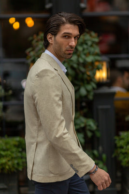 Slim Fit Beige Blazer