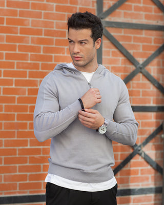 Gray Hoodie Half Zip