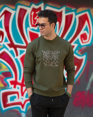 Long Sleeve Olive Green Crewneck Sweater