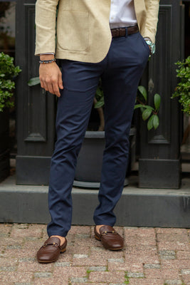 Slim Fit Navy Blue Trouser