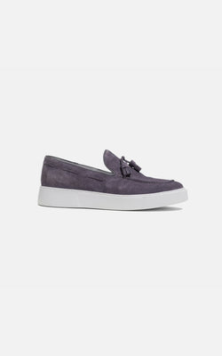 Tassel Loafers Suede Gray