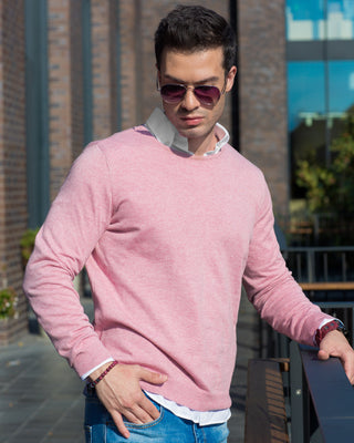 Pink Fine Knit Circle Neck