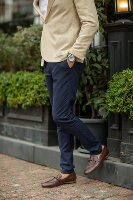 Slim Fit Navy Blue Trouser