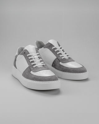 White & Gray Embossed Sneakers