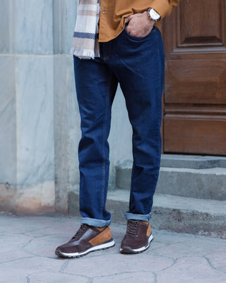 Brown Contrast Retro Running Sneakers