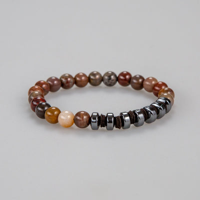 Brown Beads with Hematite discs Bracelet