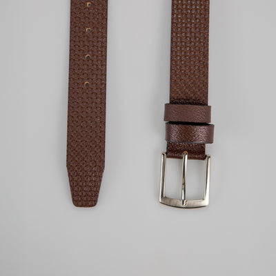 Samuel Pebbled Leather Brown Belt